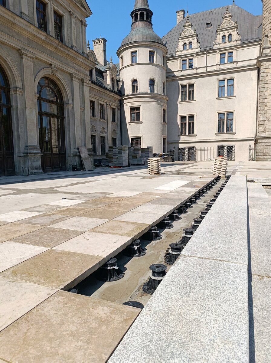 Technologia tarasu wentylowanego na zamku moszna rzad czarny