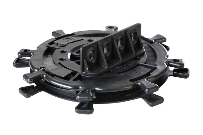 Regulowany wspornik tarasowy Spiral 10 17 mm z adapterem pod legary.